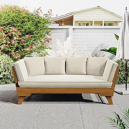 Outdoor Patio 3-Seat Sofa with Removable Cushions