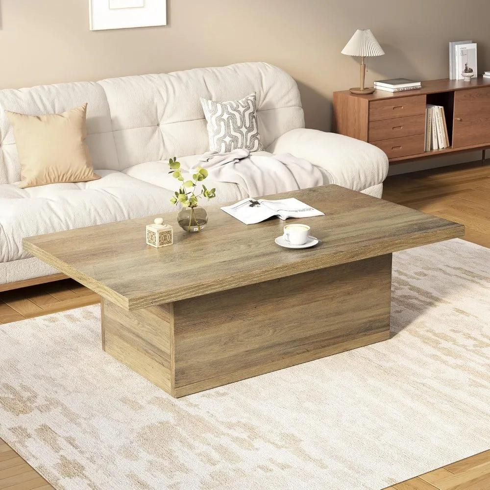Wooden Coffee Table with Sturdy Frame