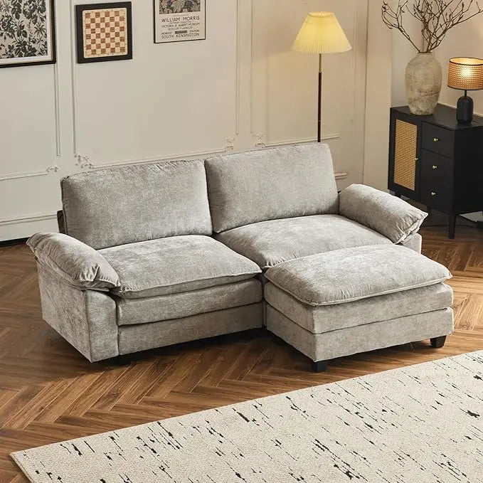 Sectional Loveseat Sofa with Ottoman
