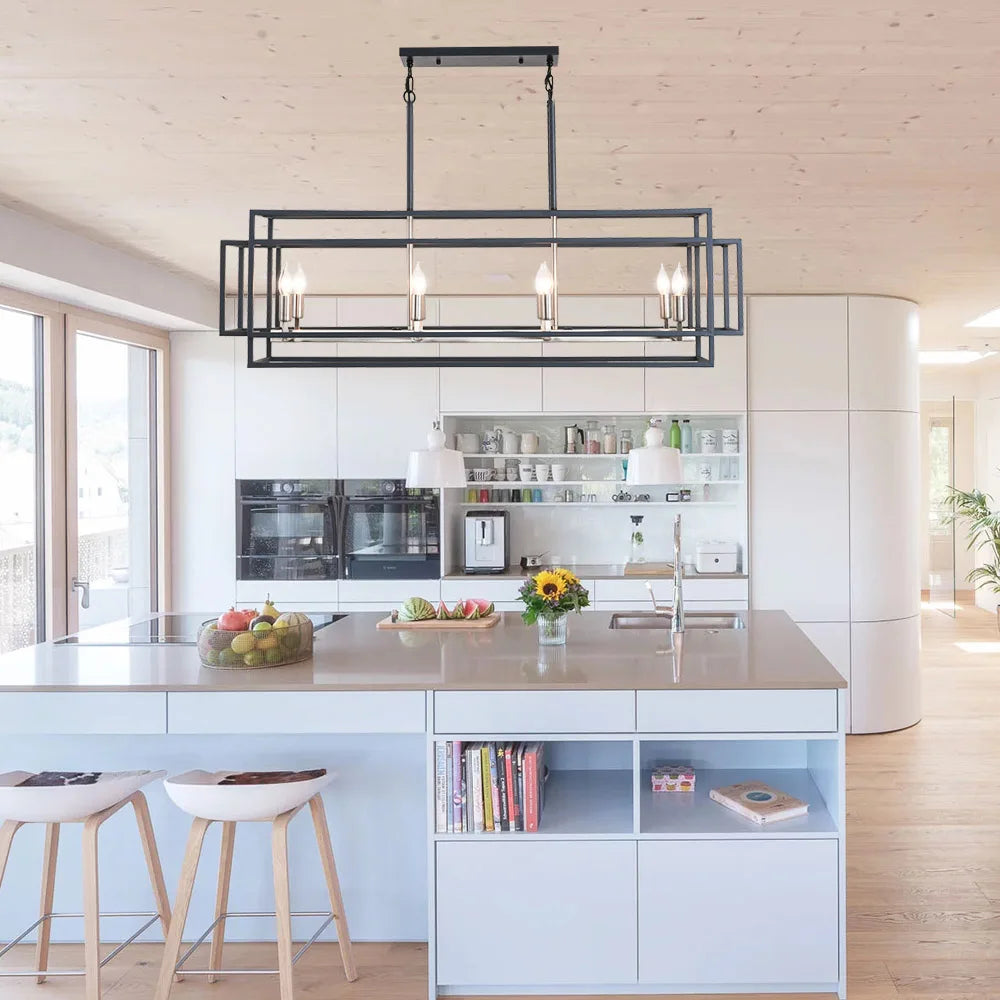 Industrial Farmhouse Chandelier for Dining Room or Kitchen Island