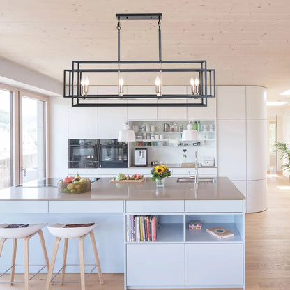 Industrial Farmhouse Chandelier for Dining Room or Kitchen Island
