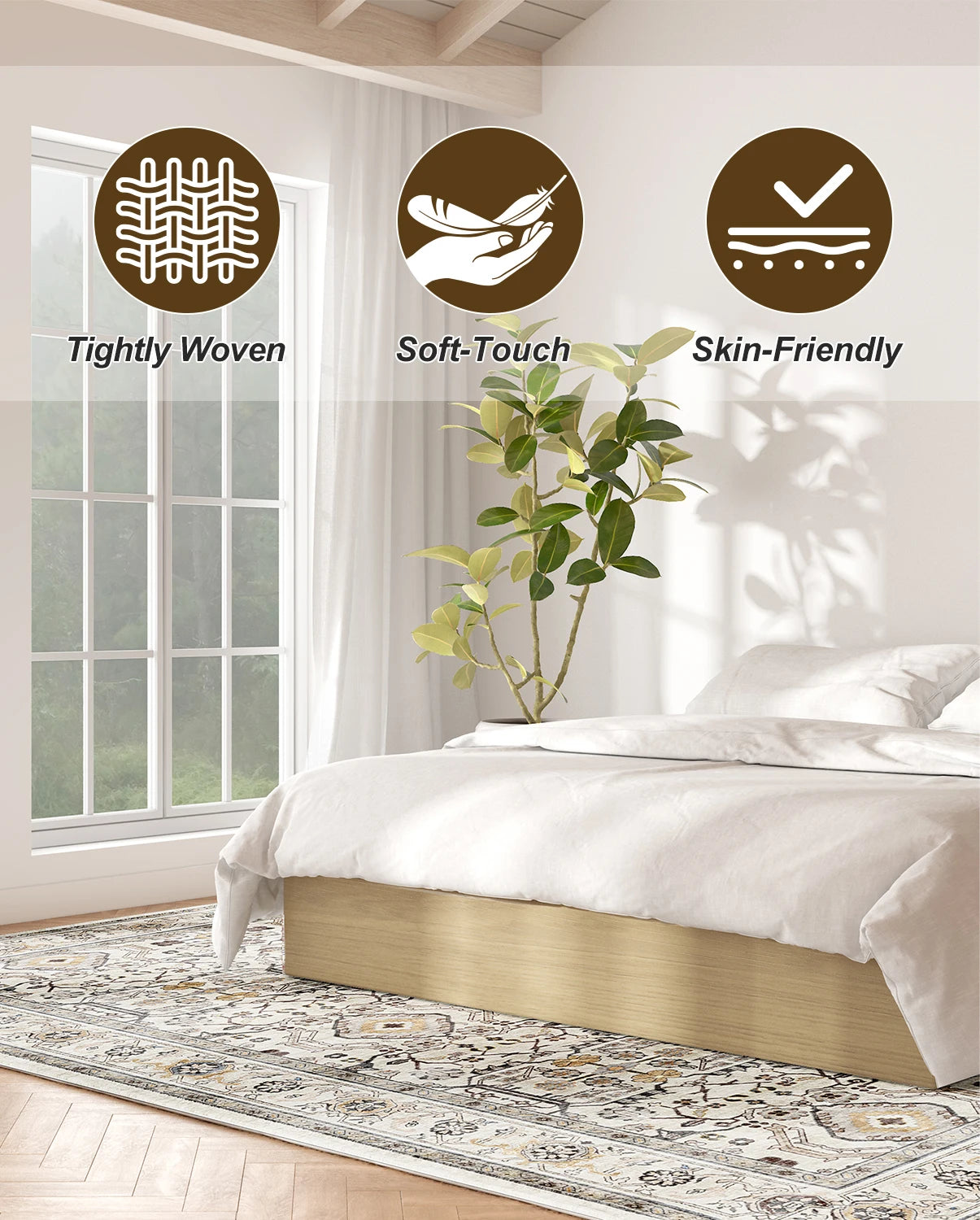 Vintage Area Rugs for Living Room and Bedroom
