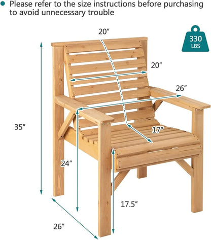 Solid Wood Outdoor Patio Chair