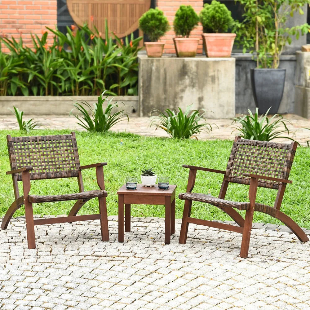 3-Piece Outdoor Patio Furniture Set with Coffee Table