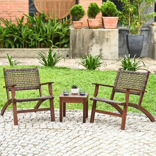 3-Piece Outdoor Patio Furniture Set with Coffee Table