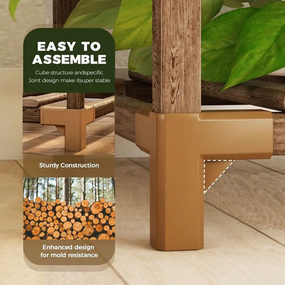Stands Indoor Outdoor 4 Sets Plant Shelves Wooden Plant Holder For Multiple Plants Flower Stands Window