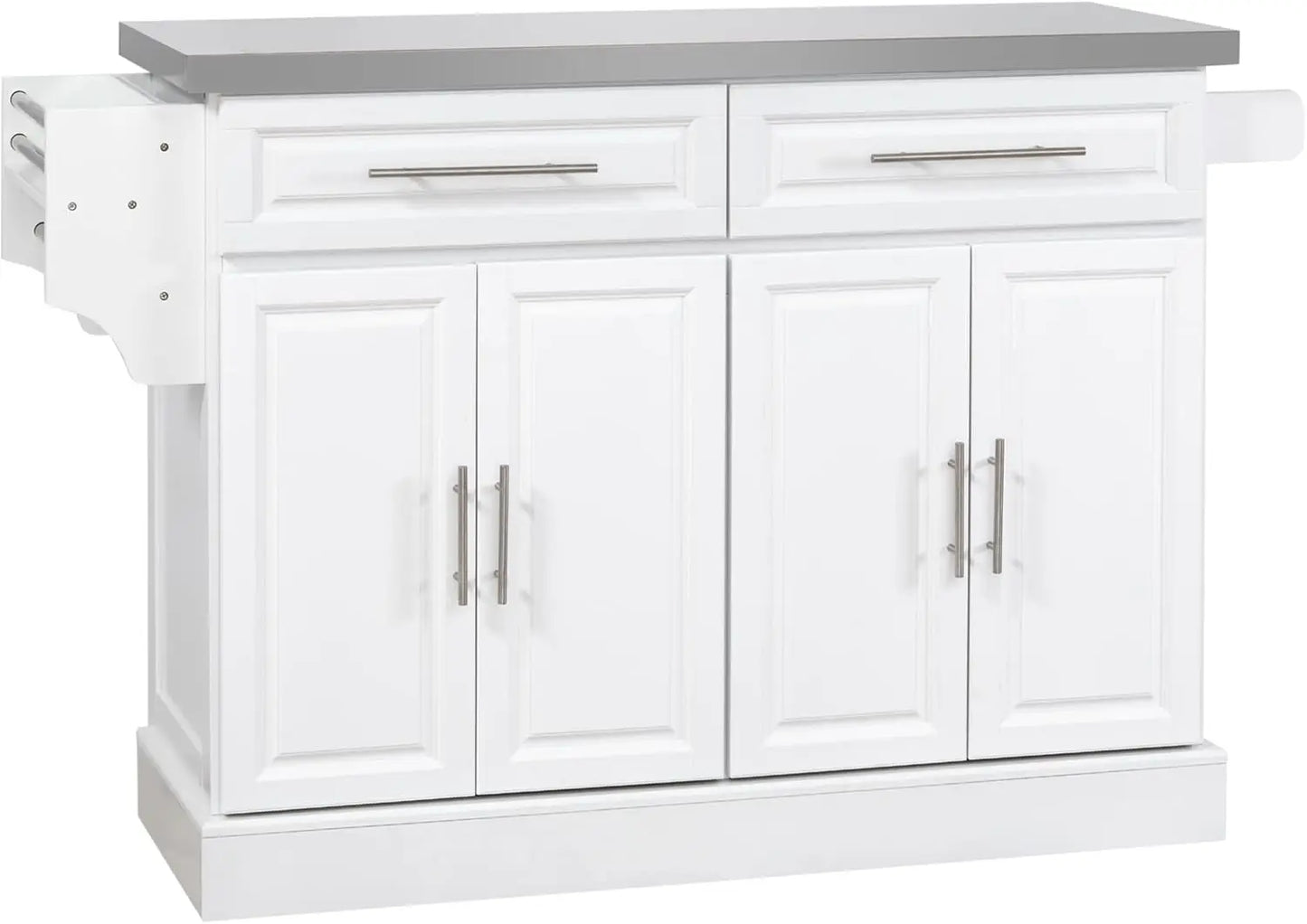 Rolling Kitchen Island Cart with Stainless Steel Top
