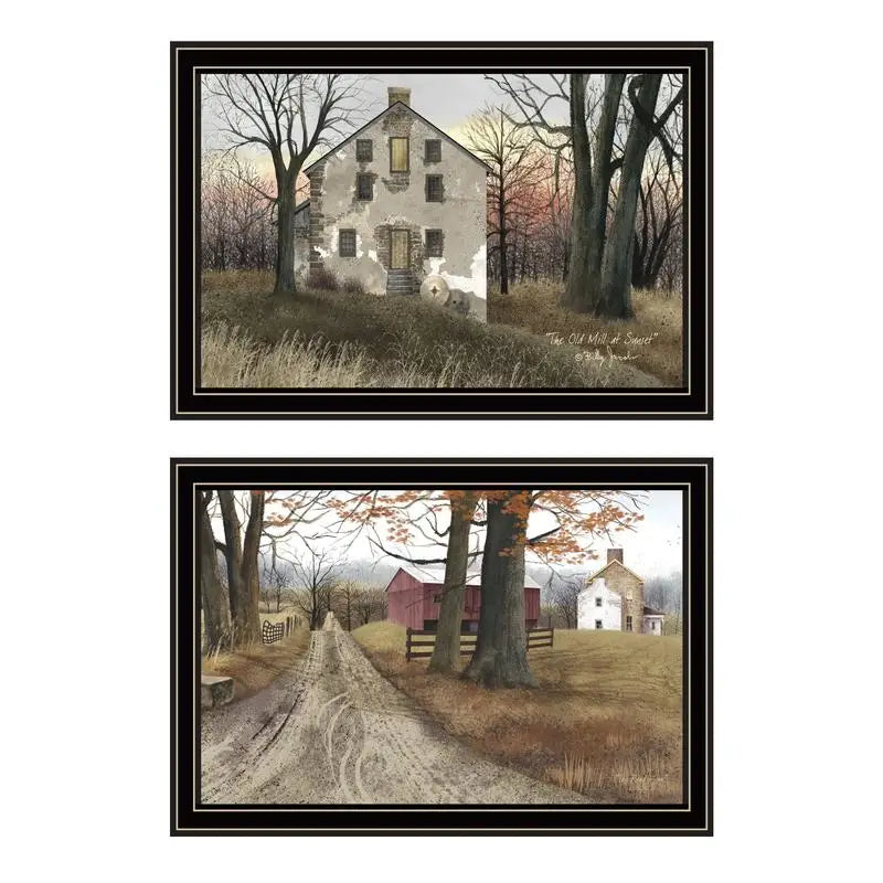 2-Piece Set - The Old Mill & A Road Home, Ready to Hang
