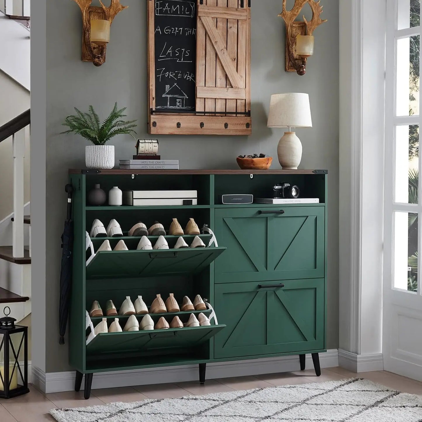 Farmhouse Shoe Storage Cabinet