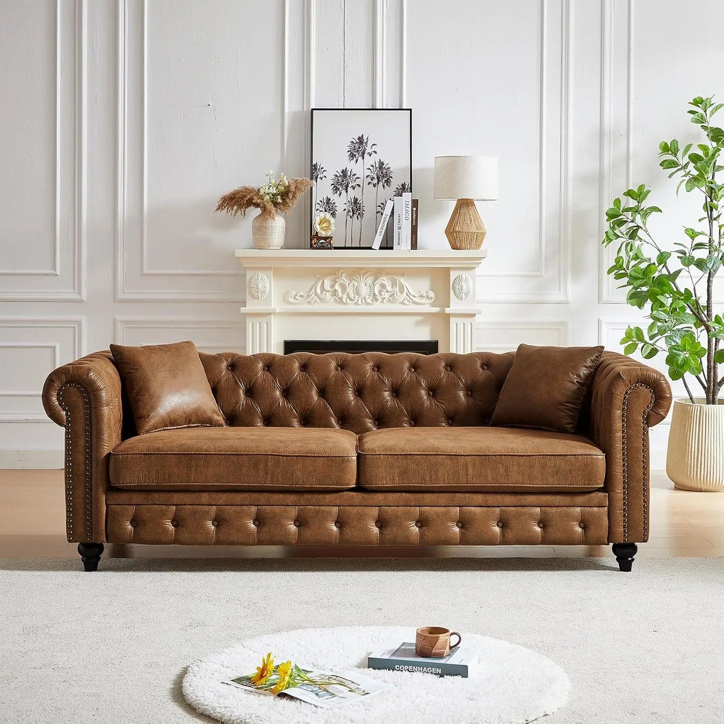 Chesterfield Sofa Couch with Rolled Arms