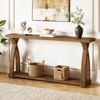 Solid Wood Farmhouse Console Table
