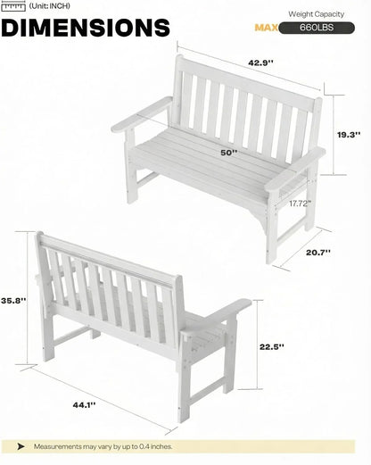 Outdoor Garden Bench Backrest & Armrests