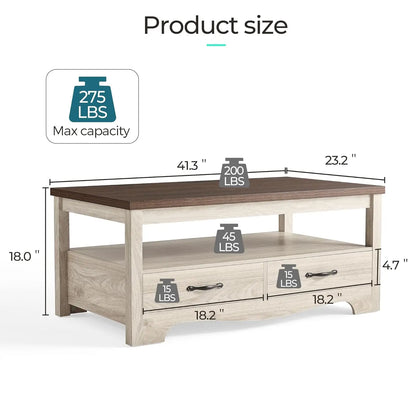 3 Piece, Farmhouse Coffee Table Set & 2 End Tables