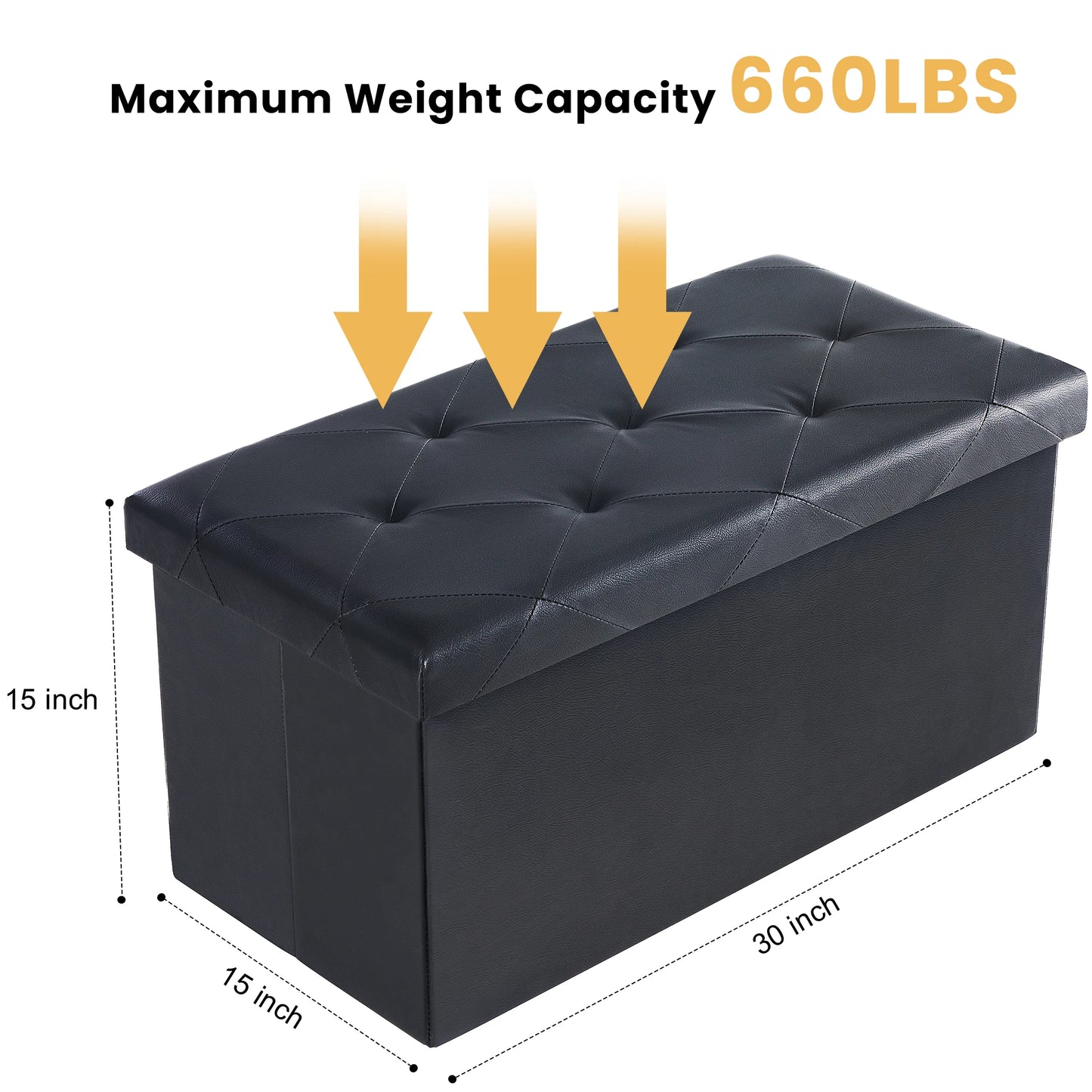 Ottoman Storage Bench for Bedroom or Living Room