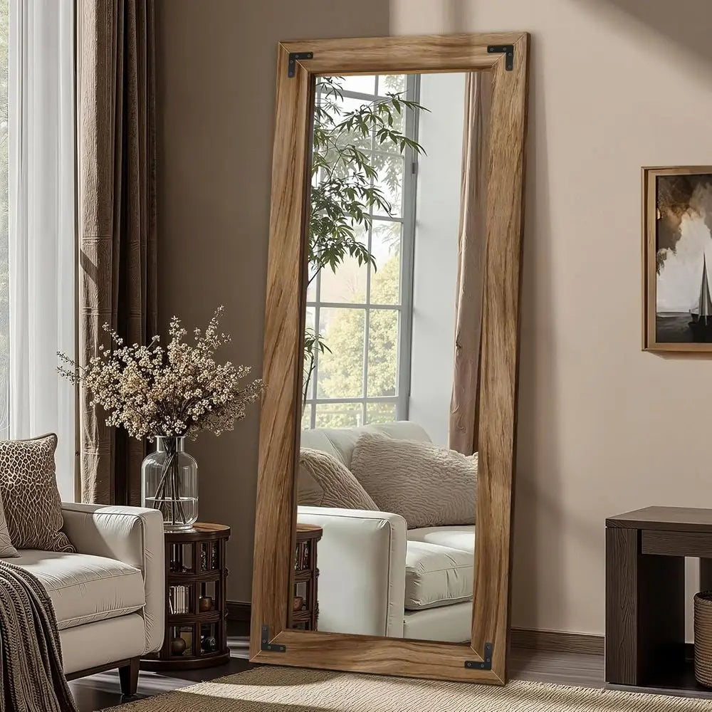 55" x 22" Solid Wood Frame Floor Mirror