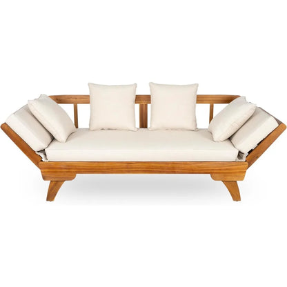 Outdoor Patio 3-Seat Sofa with Removable Cushions