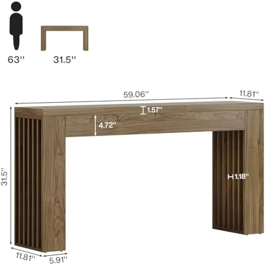 Farmhouse Entryway Table with Vertical Legs
