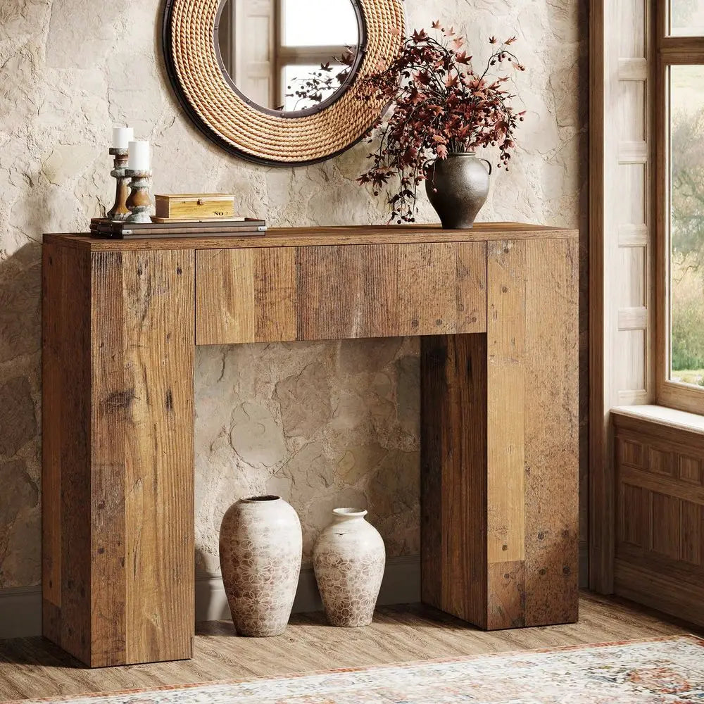 Farmhouse Wooden Entryway Table