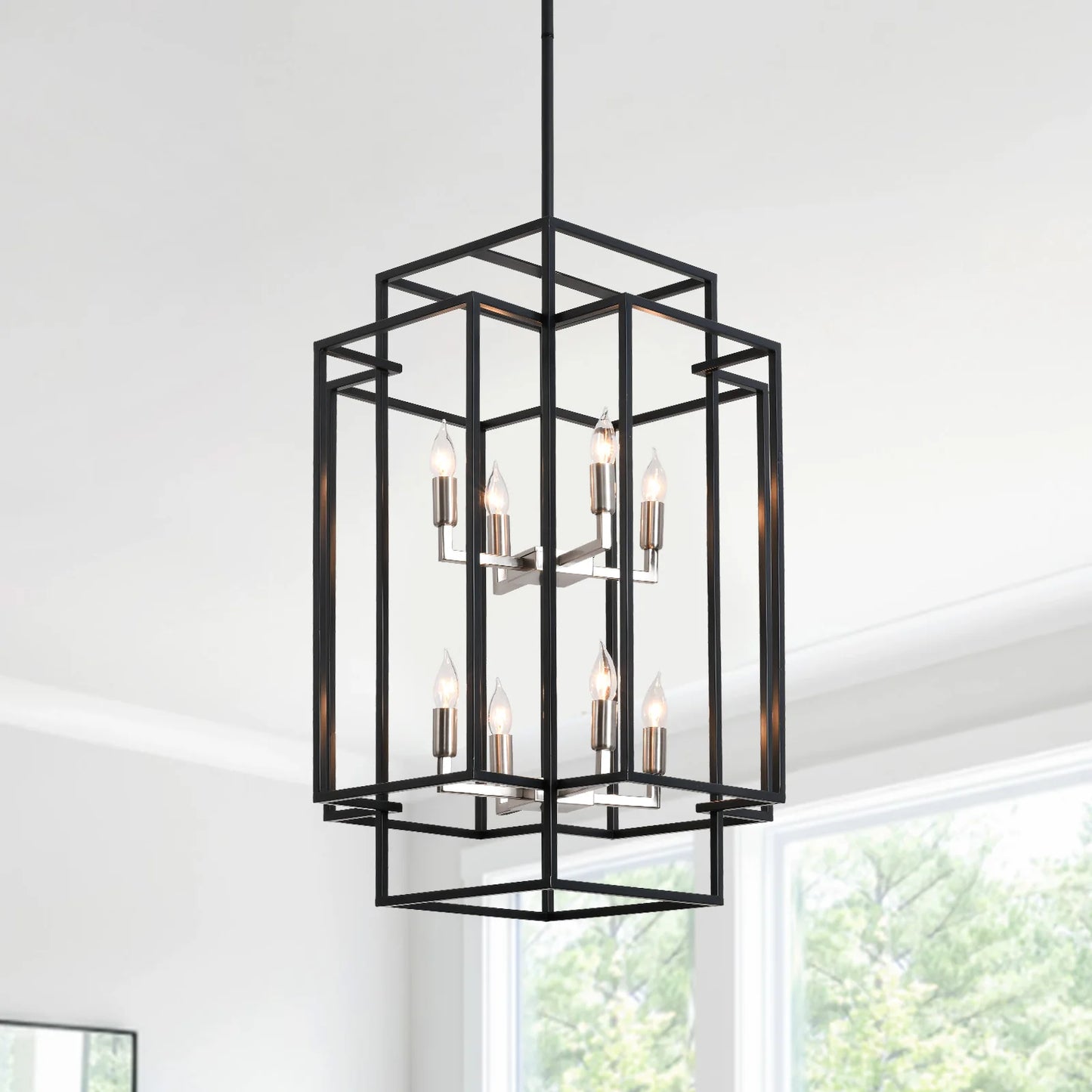 Farmhouse Lantern Pendant Light for Dining Room, Living Room or Entryway