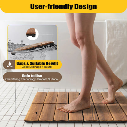 Outdoor Hardwood Interlock Flooring Tiles for Patio & Balcony