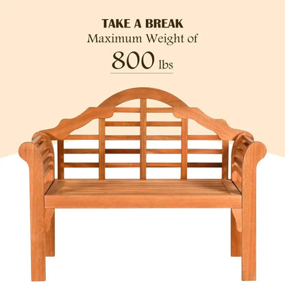 Folding Wooden Outdoor Bench with Backrest