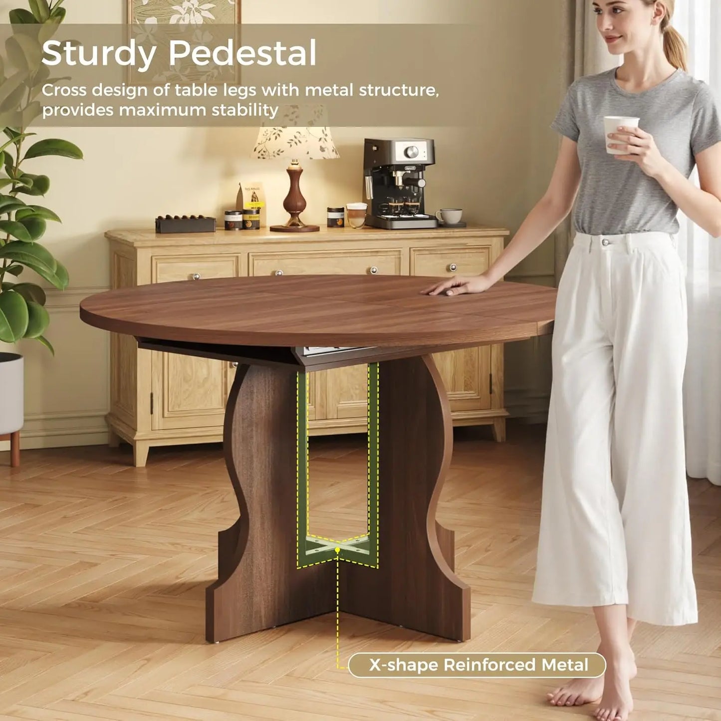 Extendable Wooden Dining Table seats 4-6