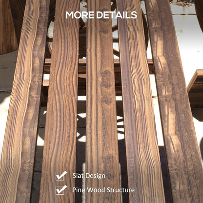 3 Piece Outdoor Wooden Rustic Table and Bench Set