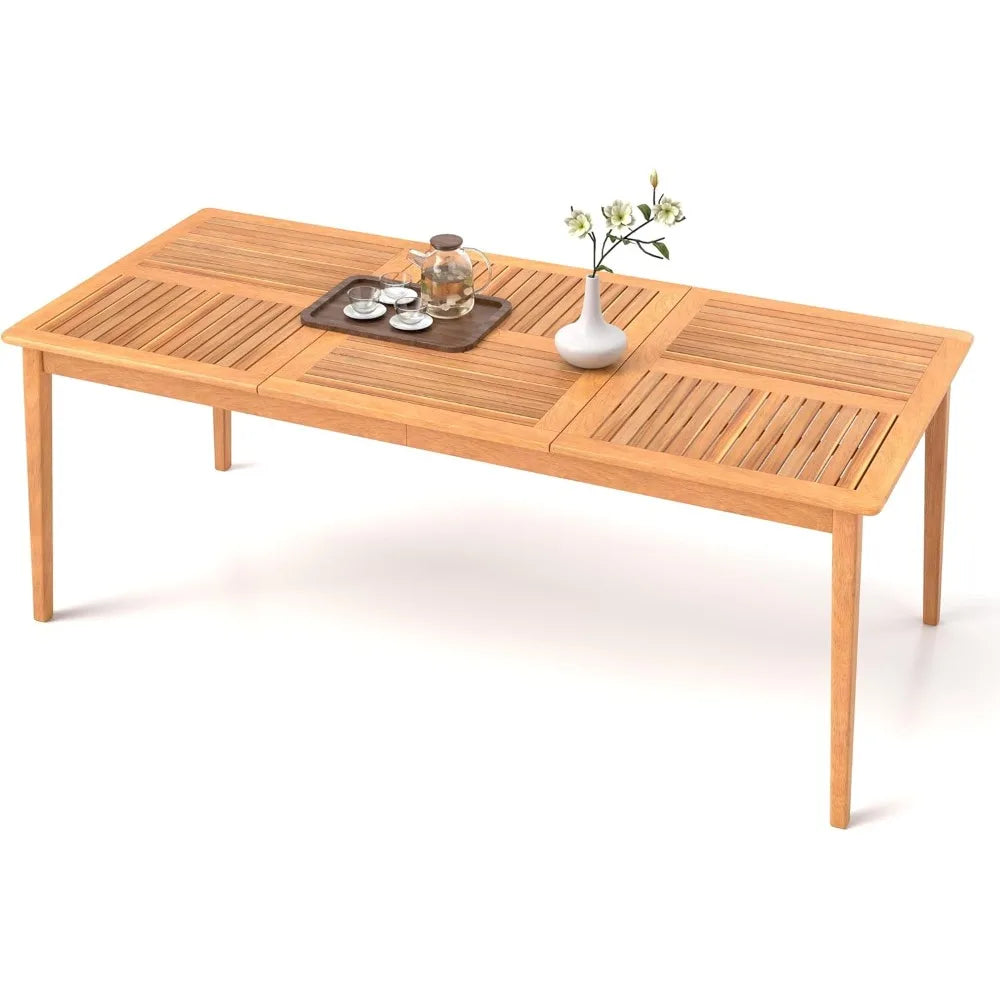 Wooden Outdoor Dining Table with Umbrella Hole
