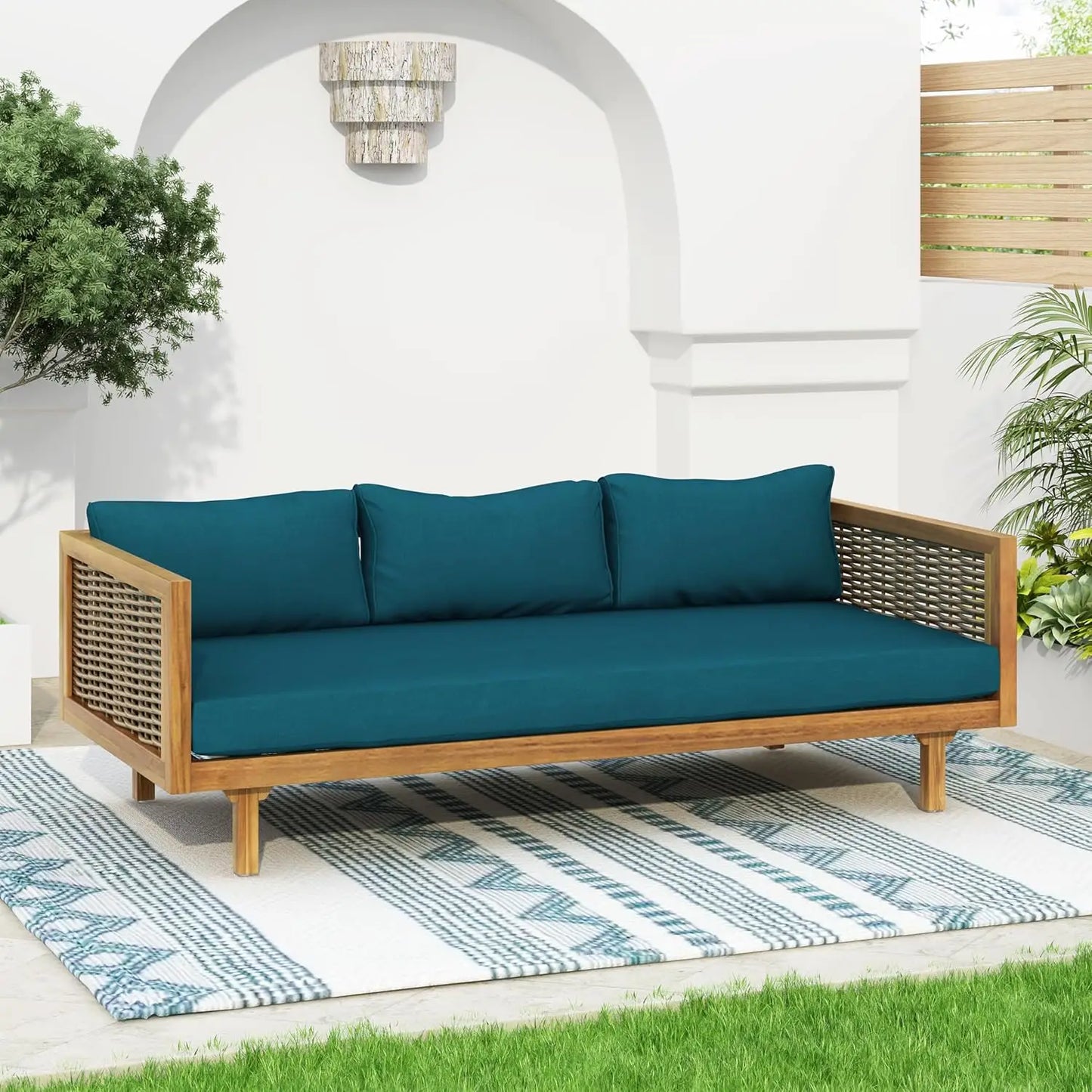 Outdoor Sofa or Daybed Made From Acacia Wood