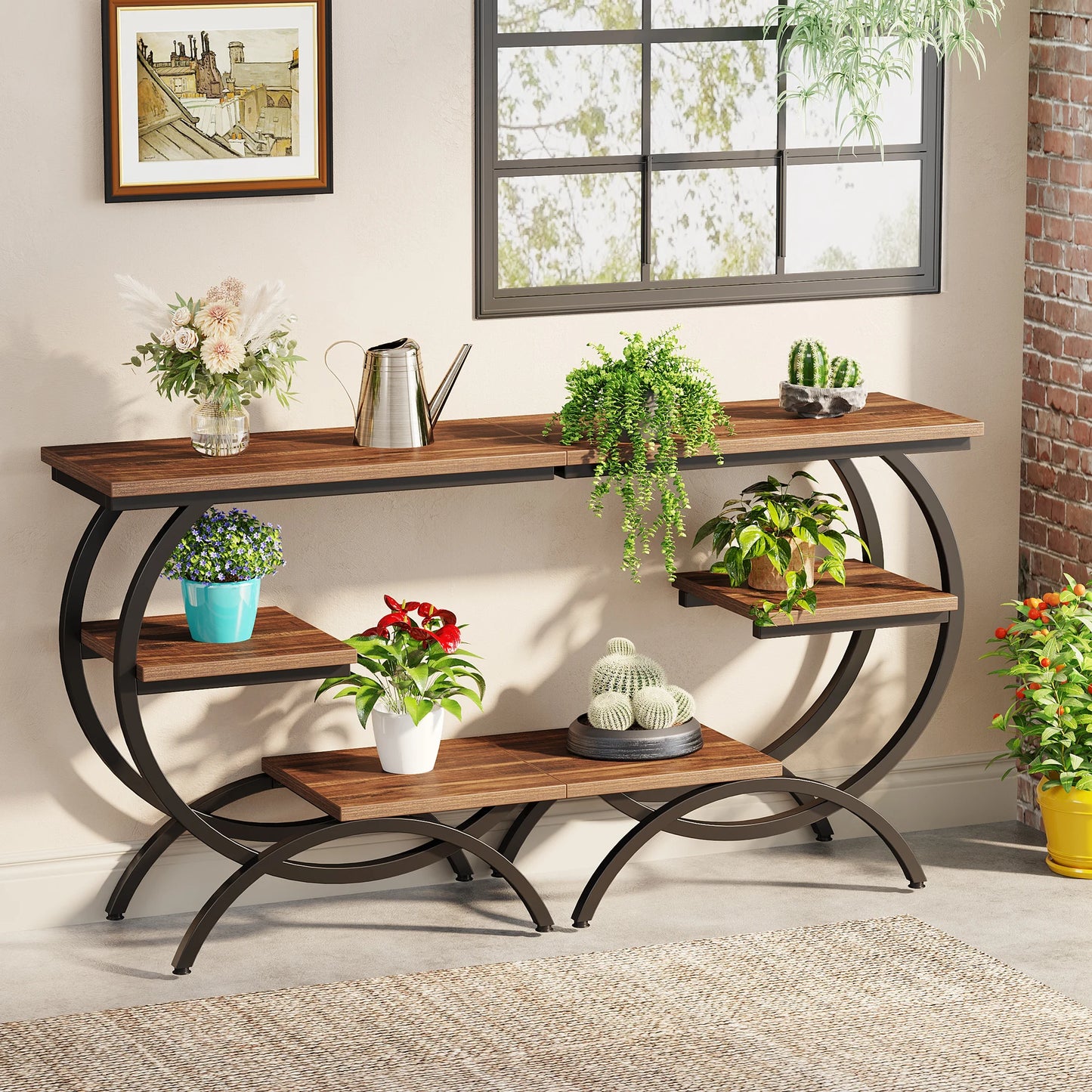 Farmhouse Industrial End Table for Couch or Bedside