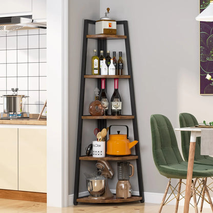 Wooden Corner Bookshelf & Display Shelves