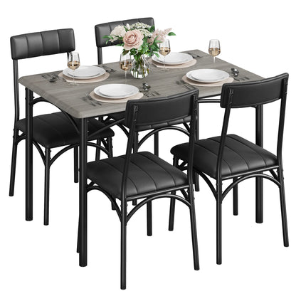 5 Piece Kitchen Table Set with Upholstered Chairs