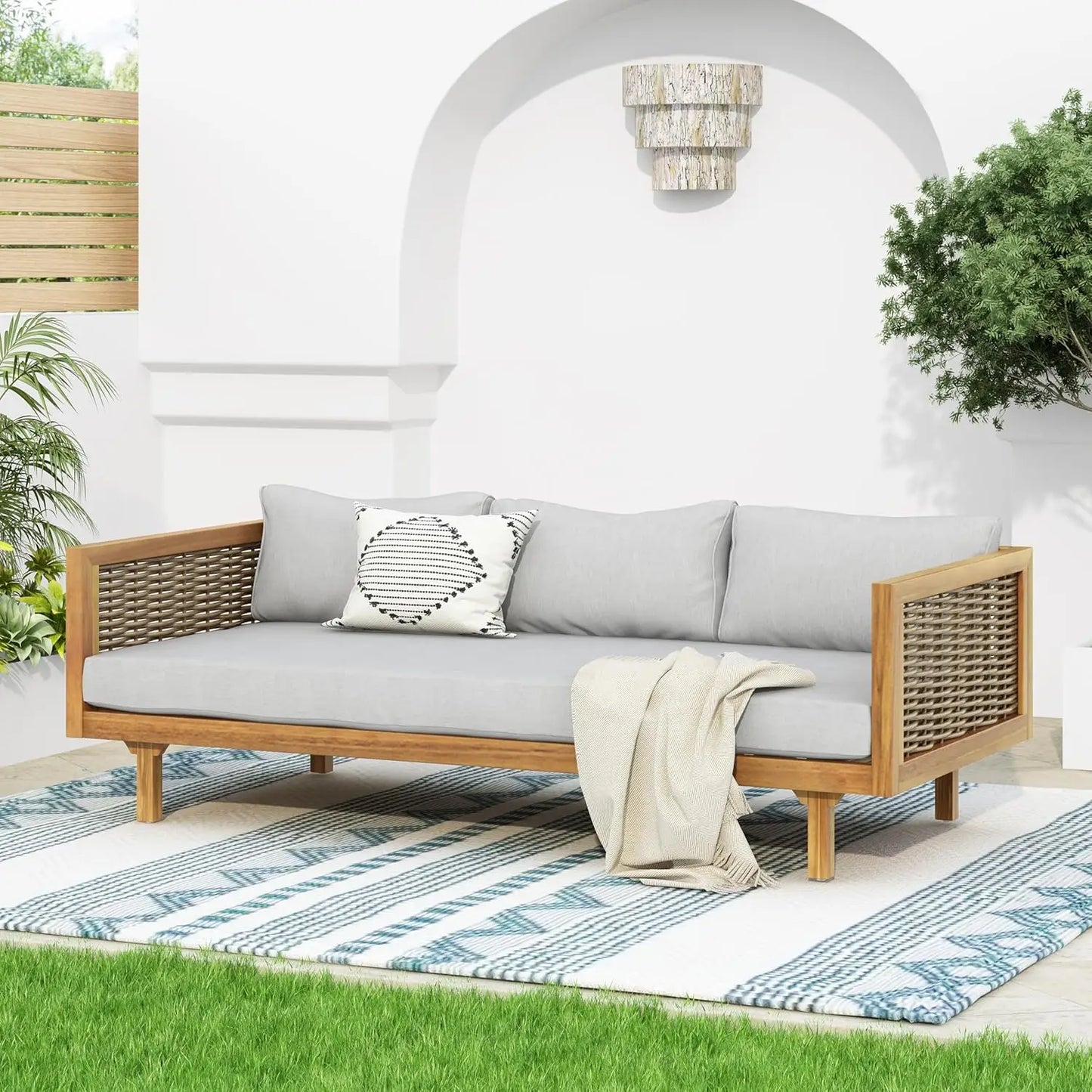 Outdoor Sofa or Daybed Made From Acacia Wood