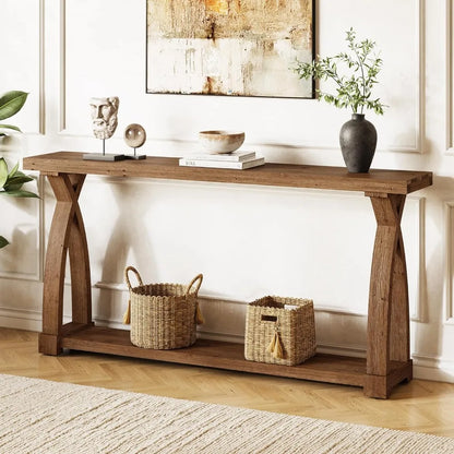 Solid Wood Farmhouse Console Table
