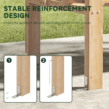 Wooden Pergola Swing Bench for Patio