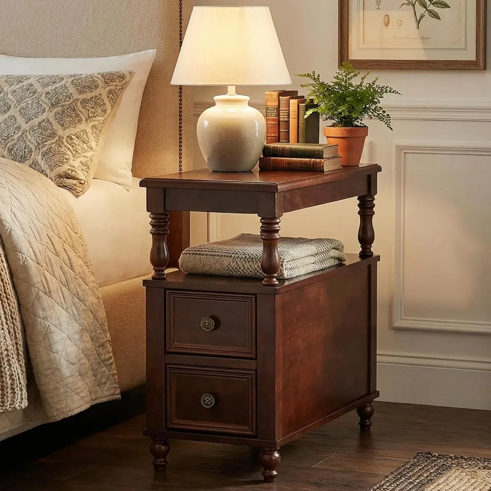 Mid-Century Modern, Solid Wood Nightstand