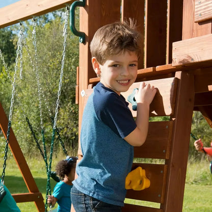Play Fort with Swing Set, Slide & Monkey Bars