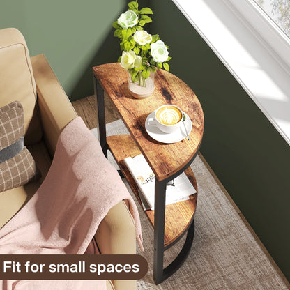 Farmhouse Industrial Semi Circle End Table