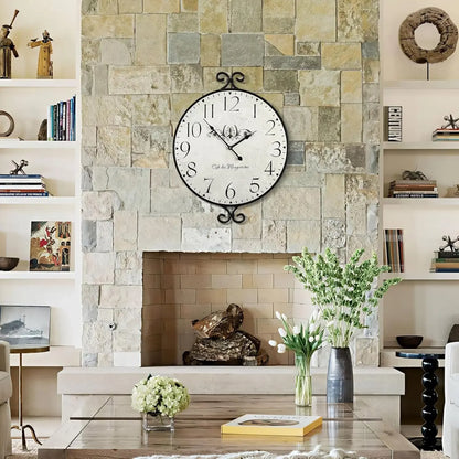 30" Farmhouse Wrought Iron Frame Wall Clock