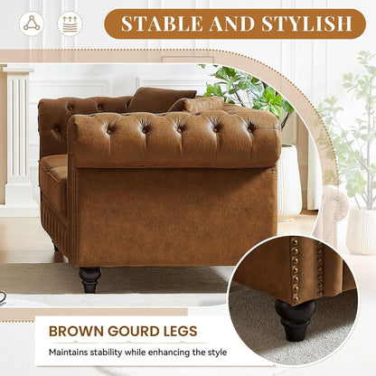 Chesterfield Sofa Couch with Rolled Arms