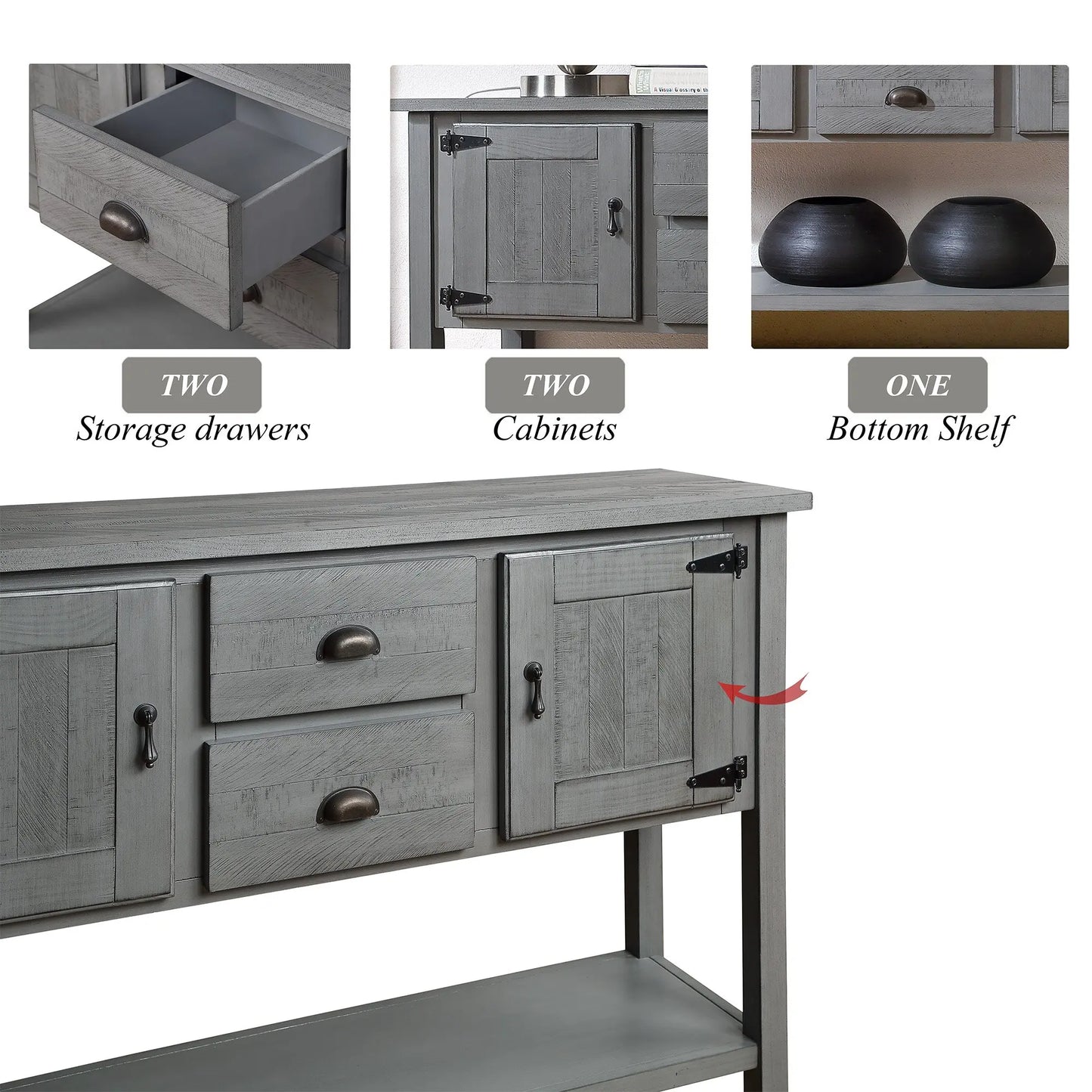 Console Table with 2 Drawers & Cabinets