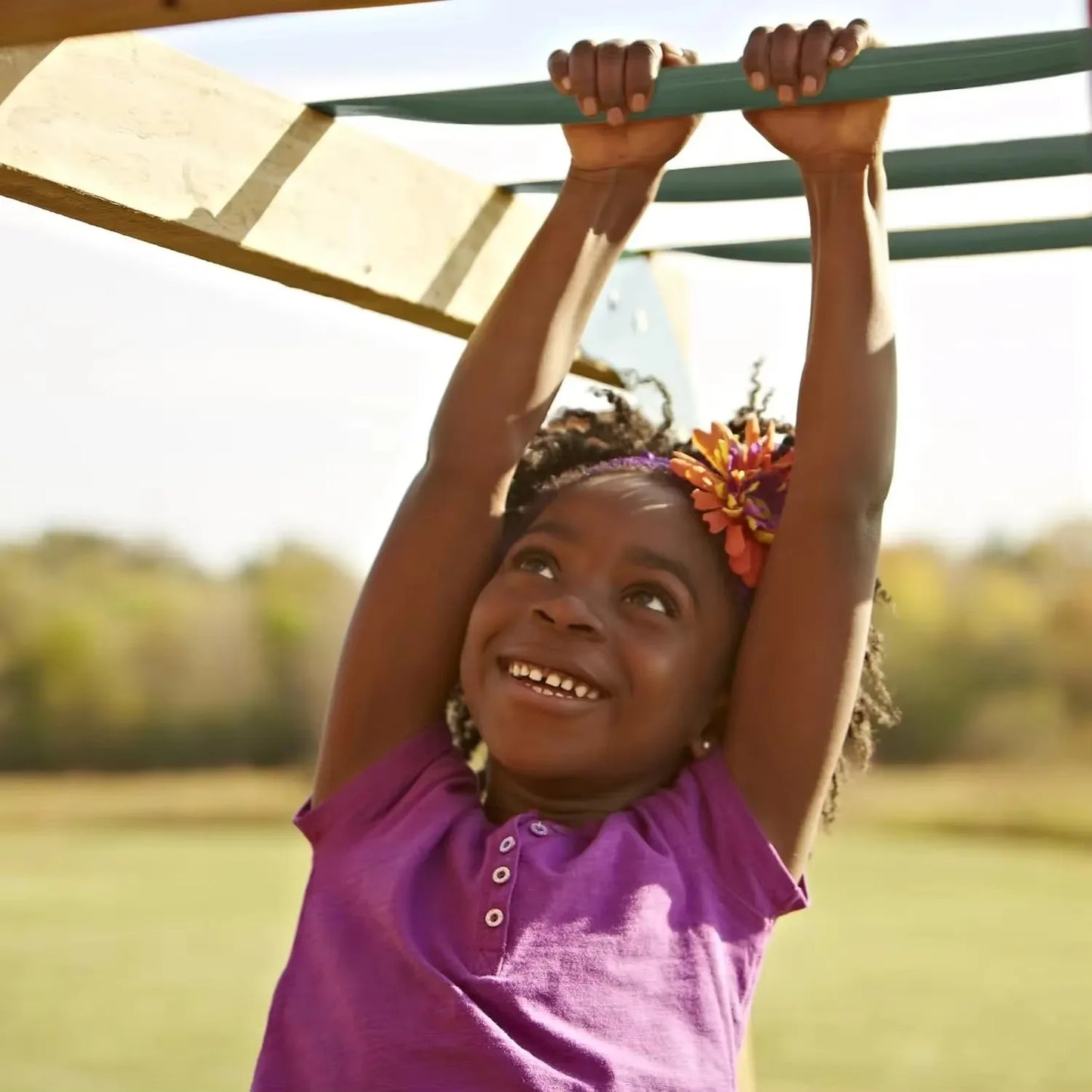 Play Fort with Swing Set, Slide & Monkey Bars