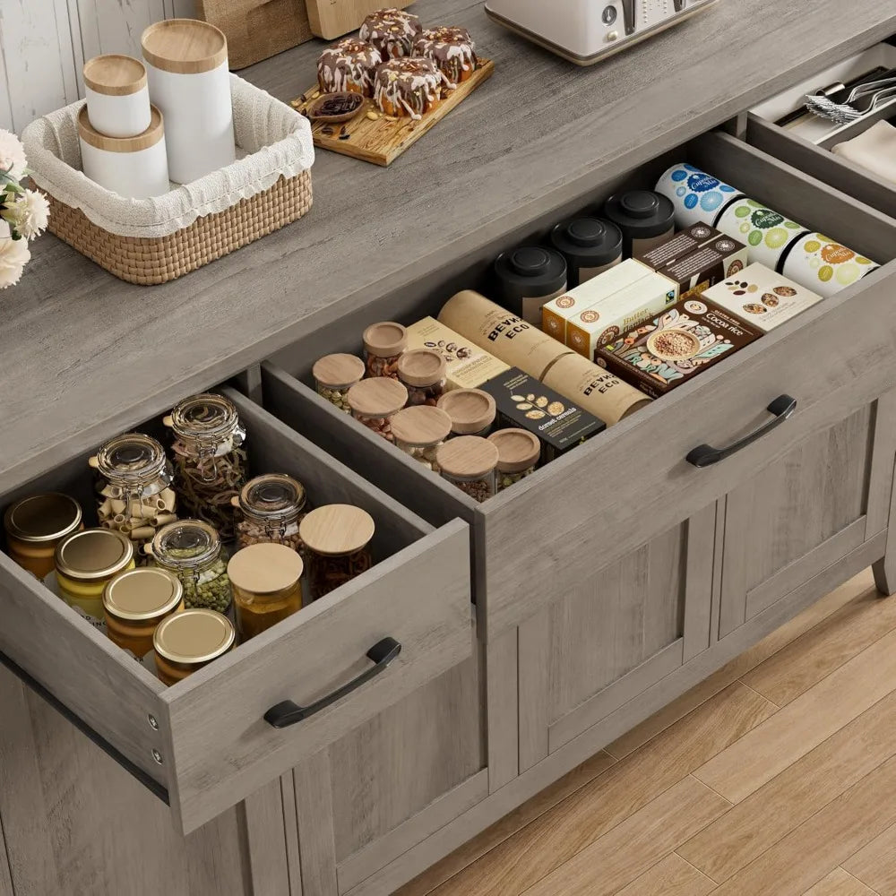 Farmhouse Buffet Cabinet with Drawers