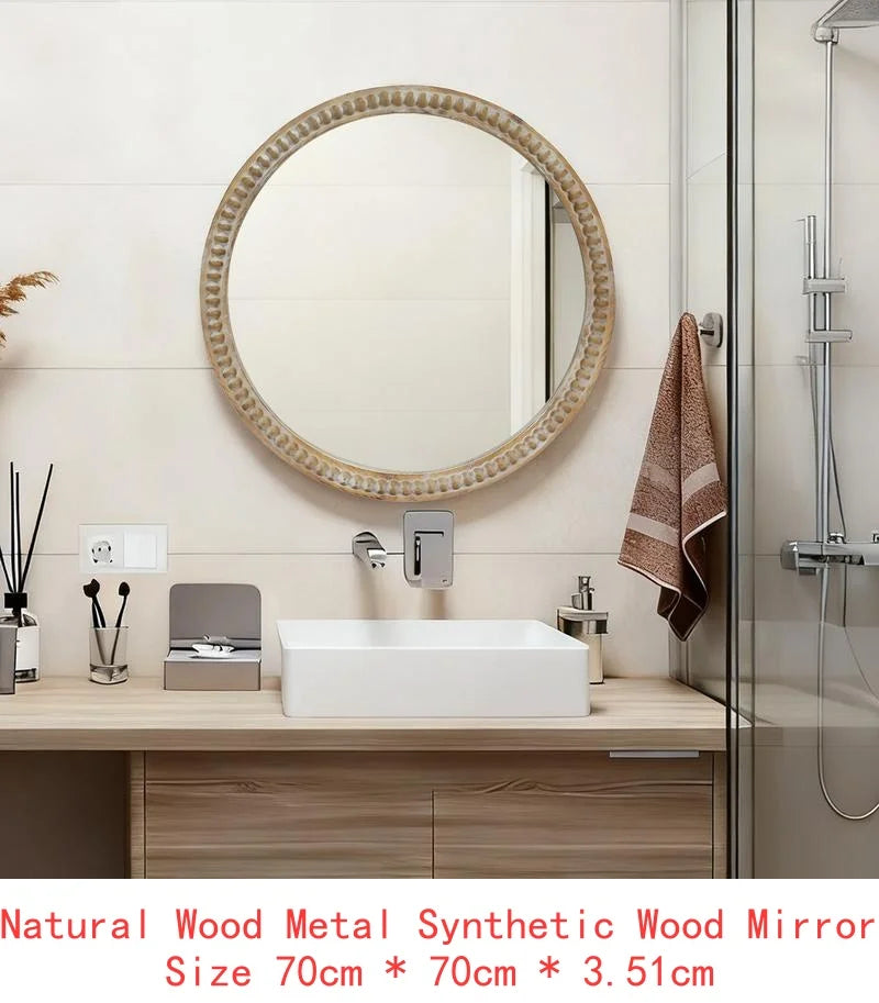 27.5" Wooden Farmhouse Bathroom Mirror