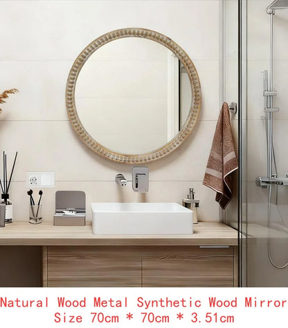 27.5" Wooden Farmhouse Bathroom Mirror