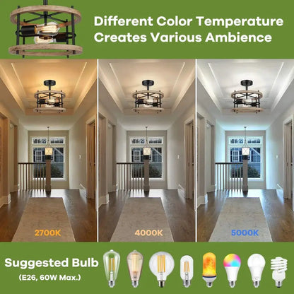 Farmhouse Industrial Ceiling Light Fixture