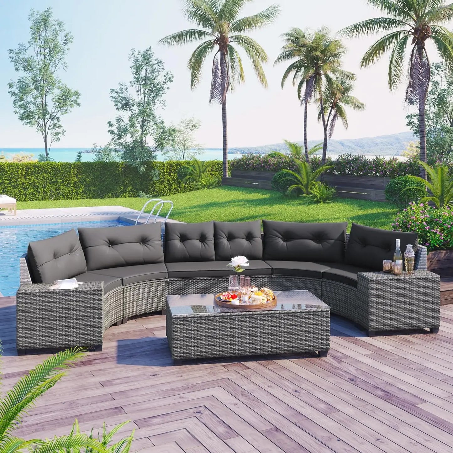 Outdoor Patio Sofa Sets with Coffee Tables