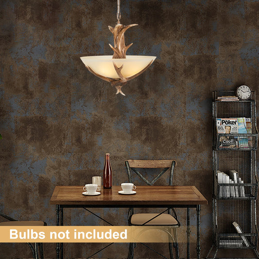 Vintage Faux Antler Ceiling Lamp with Adjustable Height