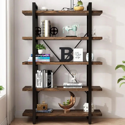 Industrial Style Wood & Metal Bookcase