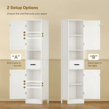 67" Tall Bathroom Storage Cabinet with Barn Doors